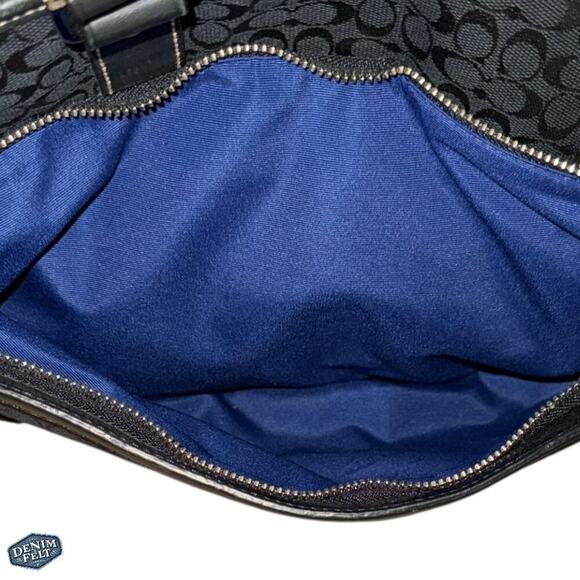 Coach Vintage Black/Royal Blue Voyager Signature Multifunction Tote/Diaper Bag - Picture 10 of 16
